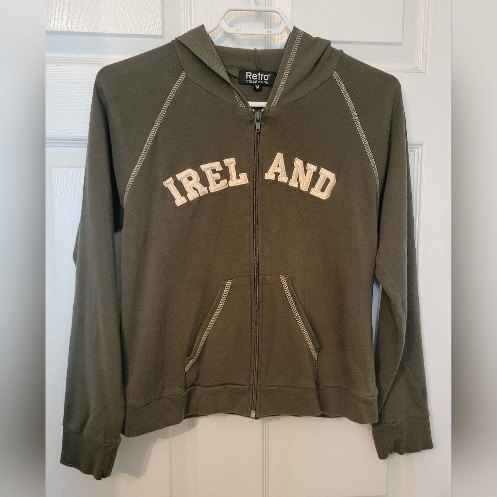 Green Ireland Zip Up Hoodie